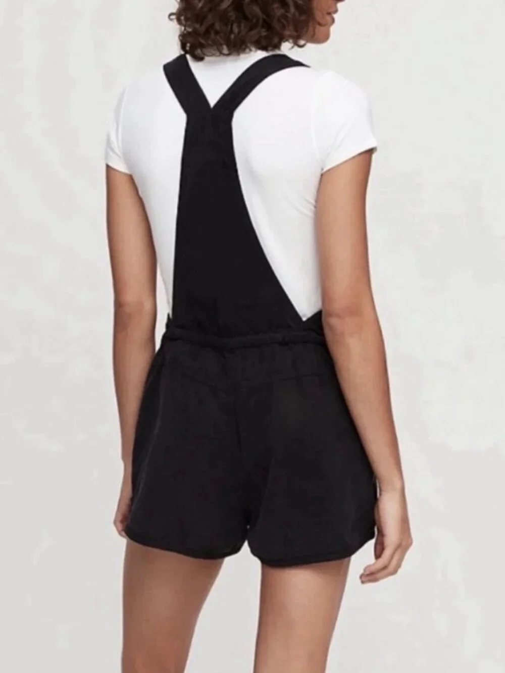 Aritzia Wilfred Free women S Beatriz romper overalls shorts black minimalist - Picture 2 of 10